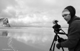 Oleg Kolmovskiy, filming at Lofoten islands. Photo: K. Galat