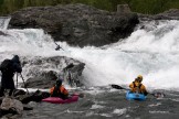 Ivan Ribnikov, Oleg Kolmovskiy, Oleg Golovkin, Alexey Lukin. Raundalselva river. Voss region. Photo O. Lyakhova