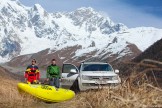 Georgia. Upper Svaneti. Mt.Skhara glacier valley. RTP team on the source of Inguri river. Photo: Konstantin Galat