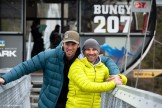 Russia. Sochi region. "SkyPark AJ Hackett Sochi". French skier Thibaud Duchosal and heliski guide Marc Gaiani. Photo: Konstantin Galat