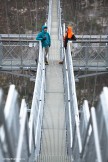 Russia. Sochi region. Konstantin Galat and Igor Ilyinih on the Sky Bridge of "SkyPark". Photo: Oleg Kolmovskiy