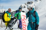 Russia. Krasnaya Polyana region. "Trial-Sport" riders Konstantin Galat and Egor Druzhinin and RTP cameraman - Konstantin Churakov. Photo: Vitaliy Mihailov