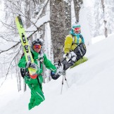 Russia. Krasnaya Polyana region. "Roza Khutor" resort. Riders: Alexander Boyko and Egor Druzhinin. Photo: Vitaliy Mihailov