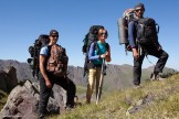 Russia. North face of Elbrus. RTP filming crew - Oleg Kolmovskiy, Ludmila Zvegintseva and Konstantin Galat. Photo: Konstantin Galat