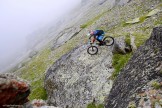 Russia. North face of Elbrus. Rider - Nikolay Pukhir. Photo: Ludmila Zvegintseva