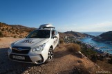 Crimea. Balaklava region. Boris Belousov and project official car - Subaru Forester. Photo: Konstantin Galat