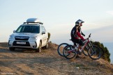 Crimea. Balaklava region. Riders Nikolay Pukhir and Petr Vinokurov and RTP project official car Subaru Forester. Photo: Konstantin Galat