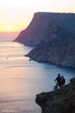 Crimea. Balaklava region. Black sea sunset. Riders - Petr Vinokurov and Nikolay Pukhir. Photo: Konstantin Galat